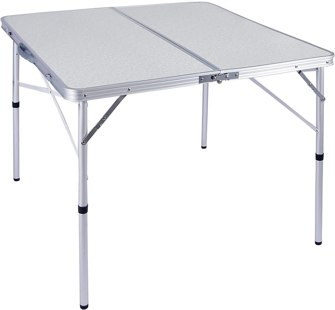 White 3ft (Adjustable Height) 3ft Square Folding Card Table – Outsco